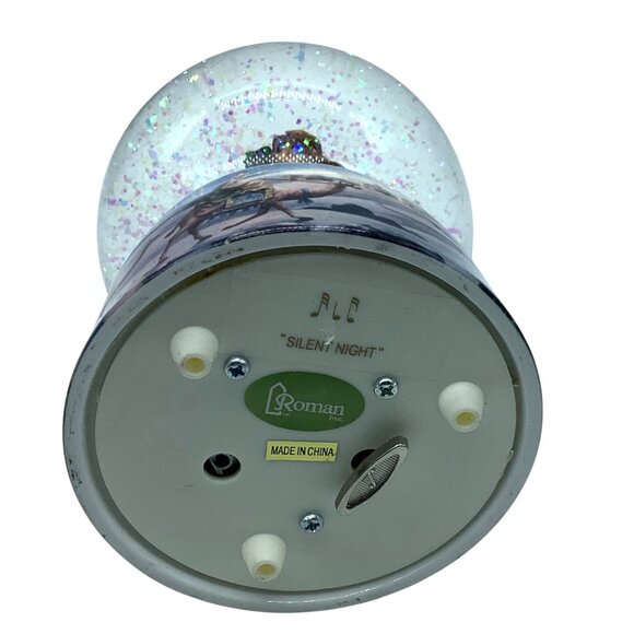 Nativity Scene Musical Snow Globe Silent Night Tune By Roman Christmas Decor - Picture 2 of 7